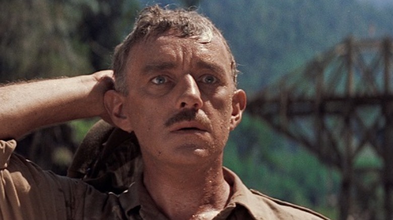 Alec Guinness looking shocked in Bridge on the River Kwai