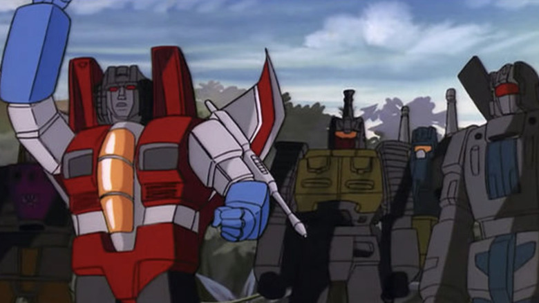 Starscream, Brawl, Onslaught, and Vortex in The Transformers