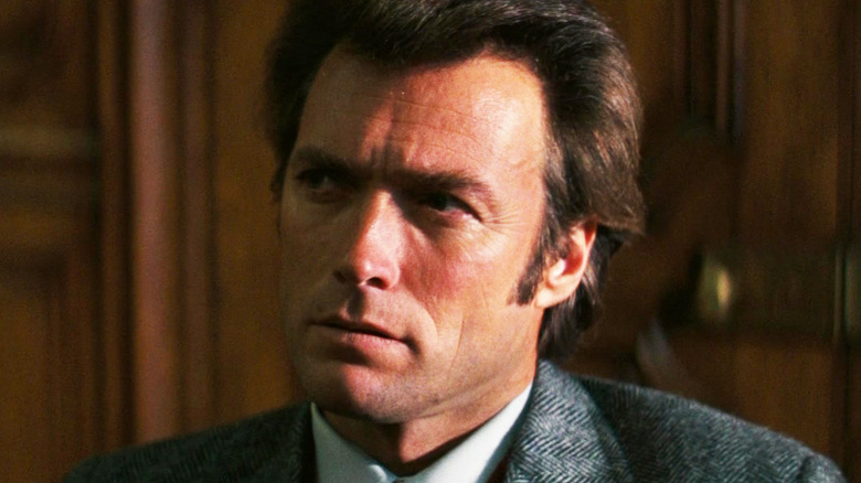 Harry Kalahan Clint Eastwood looks right in a wooden room in the dirty mountain