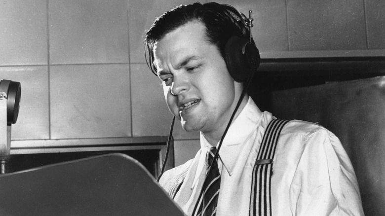 Orson Welles in radio studio Magician: The Astonishing Life and Work of Orson Welles