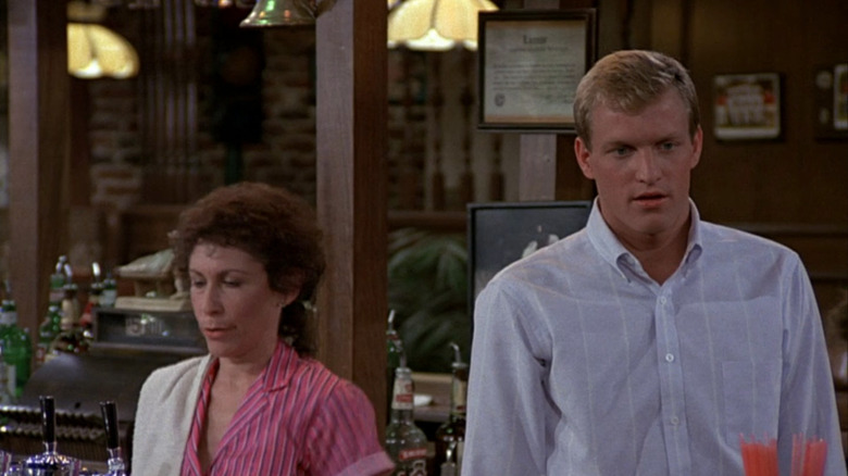 Rhea Perlman and Woody Harrelson in Cheers