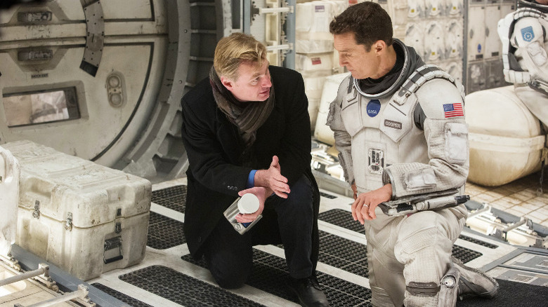 Chris Nolan and Matthew McConaughey on the Interstellar set