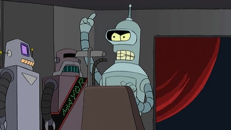 Bender giving a speech in Futurama