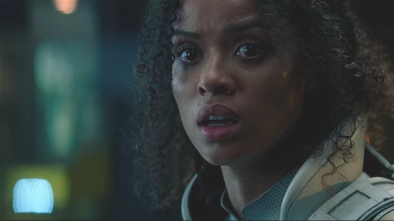 Gugu Mbatha-Raw space suit scared