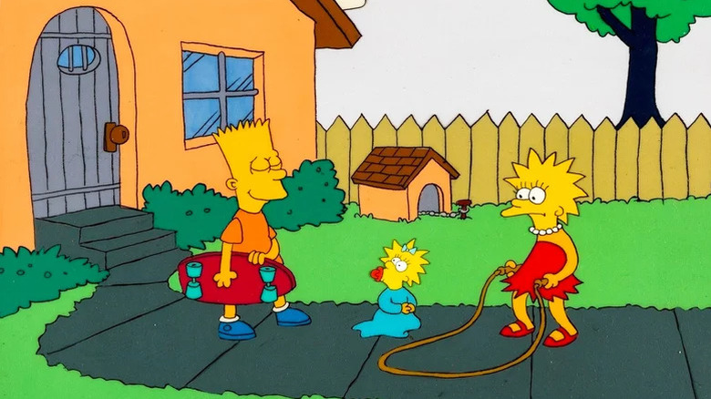 Bart, Maggie, and Lisa Simpson on The Tracey Ullman Show