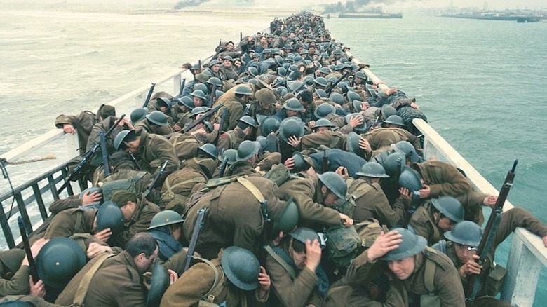 British soldiers prepare for an air raid in Dunkirk