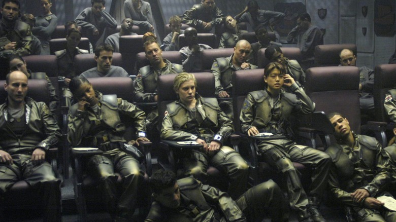 The survivors aboard the titular spacecraft in 2004's Battlestar Galactica