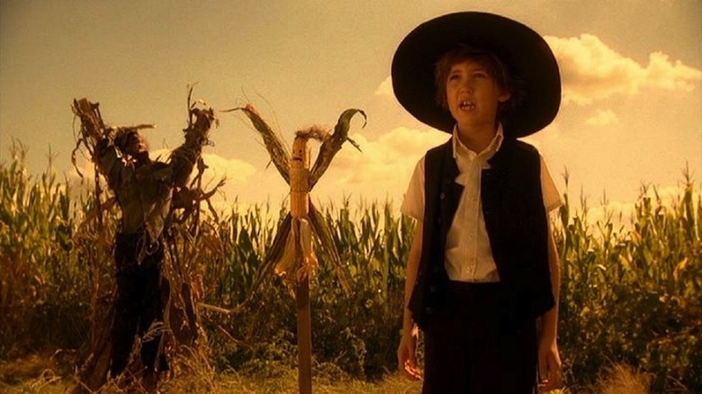 Weird kid with hat in a Children of the Corn movie