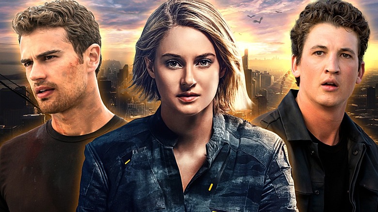 Uma imagem composta de fotos da trilogia Divergente