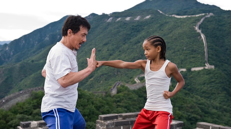 Mr. Han teaching Dre Parker kung fu in The Karate Kid (2010)