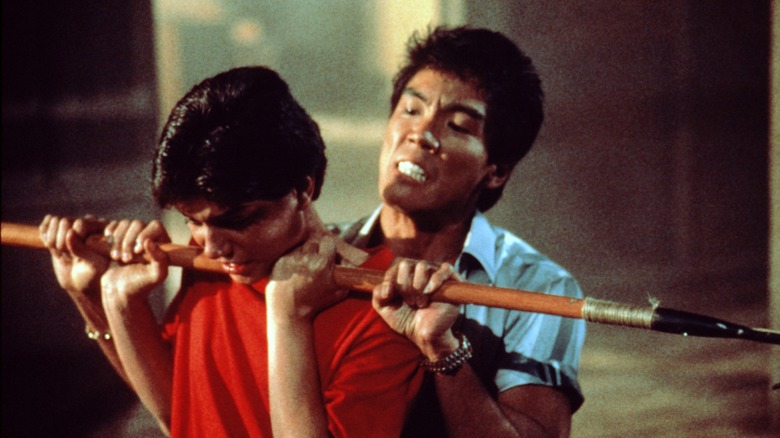 Chozen Toguchi attacking Daniel LaRusso in The Karate Kid Part II