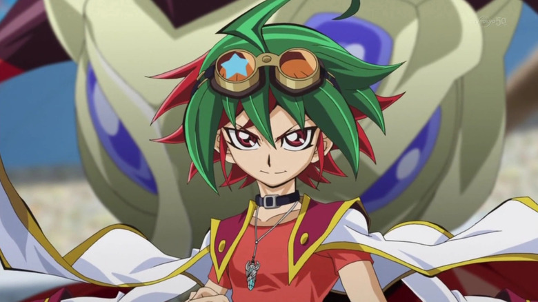 Yuya Sakaki playing Duel Monsters in Yu-Gi-Oh! Arc-V