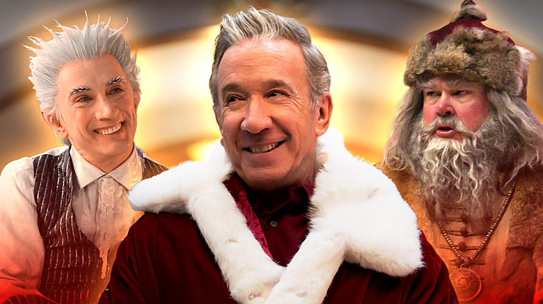 Jack Frost and two Santa Clauses from the Santa Clause franchise