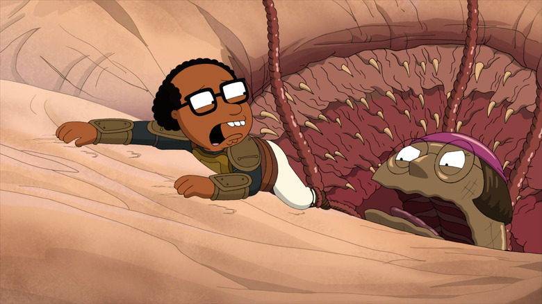 Meg Sarlacc tries to eat Mort Goldman in It's a Trap!