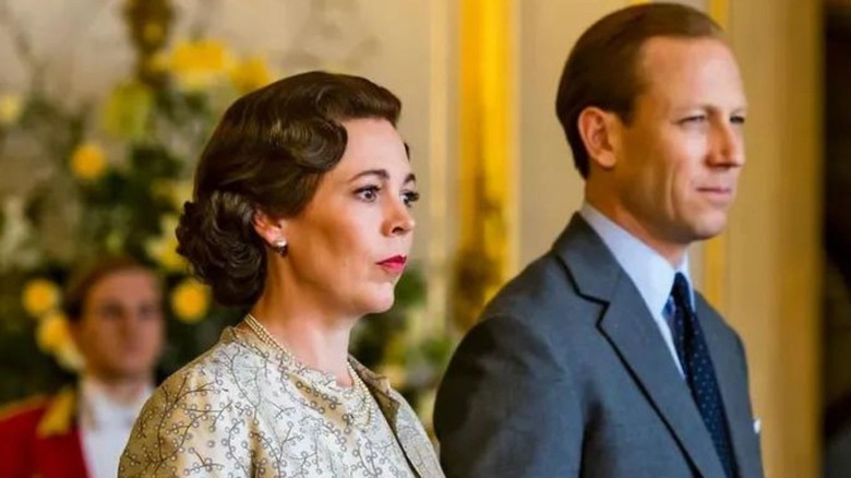 Tobias Menzies and Olivia Colman as Prince Philip and Queen Elizabeth in The Crown