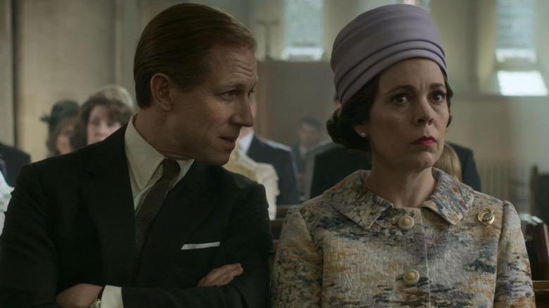 Tobias Menzies and Olivia Colman as Prince Philip and Queen Elizabeth in The Crown