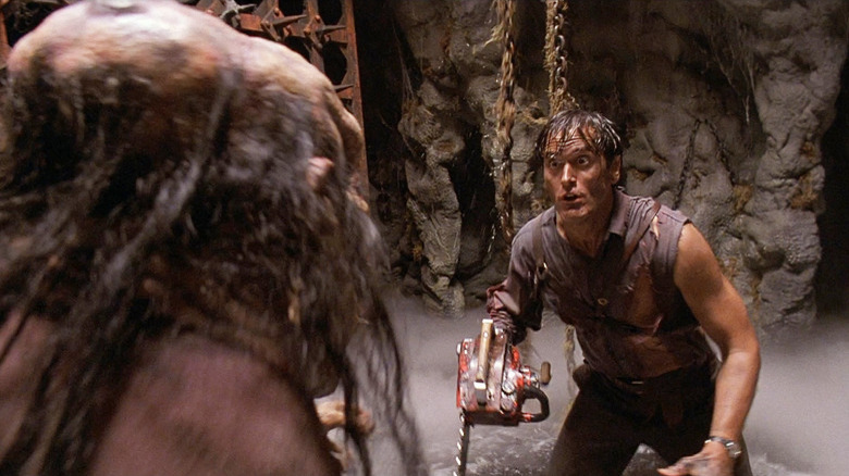 Ash battles a Deadite in Army of Darkness