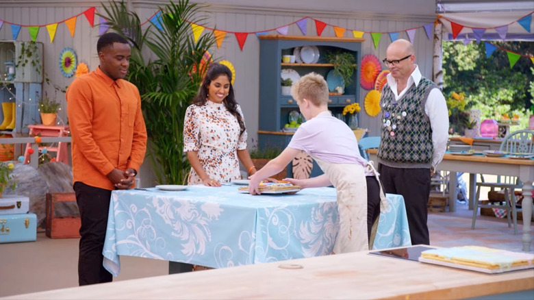 Liam Charles, Ravneet Gill, Robbie, and Harry Hill in Junior Baking Show season 6