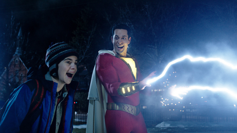 Jack Dylan Grazer and Zachary Levi in Shazam!