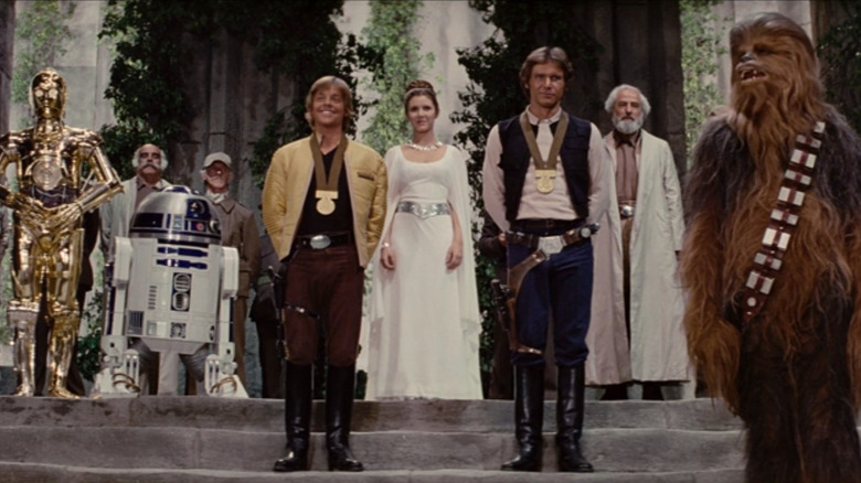 The medal ceremony from Star Wars: A New Hope