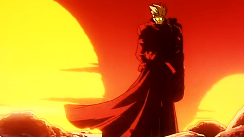 Trigun opening Vash walking through desert