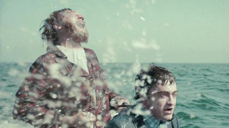 Hank riding the corpse of Manny like a jet ski in Swiss Army Man