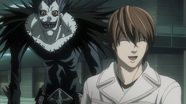 Light Yagami and the Shinigami Ryuk in Death Note