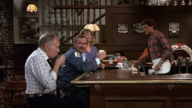 John Ratzenberger, Shelly Long, and Ted Danson in Cheers