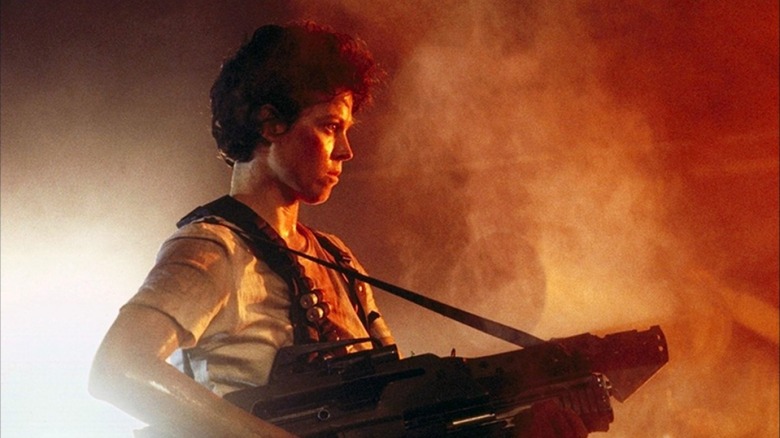 Determined Ripley with flamethrower