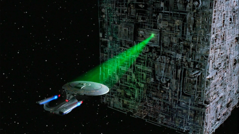 Q Who Star Trek Enterprise D Borg Cube