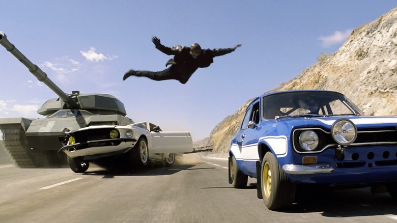 Tyrese Gibson jump Fast and Furious 6