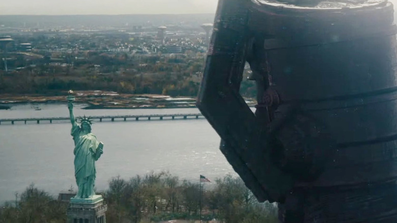 Galactus surveys the Statue of Liberty in The Fantastic Four: First Steps