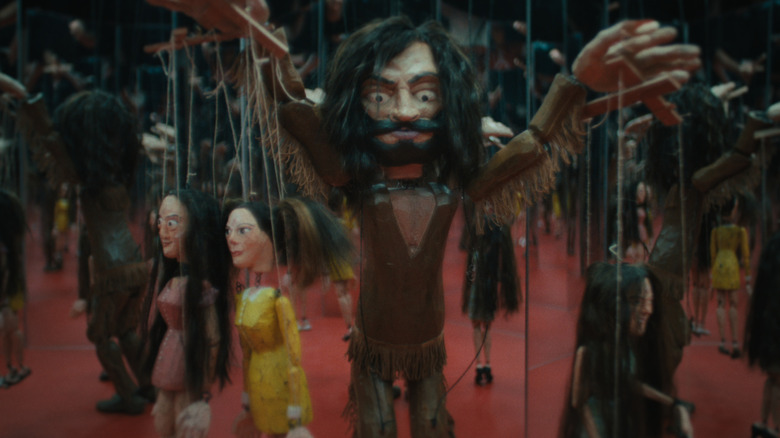 A Charles Manson puppet seen in CHAOS: The Manson Murders