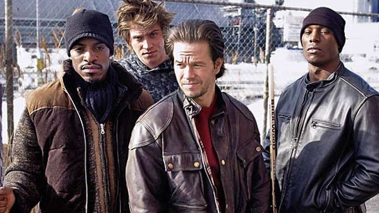 Andre Benjamin, Garrett Hedlund, Mark Wahlberg, and Tyrese Gibson in Four Brothers