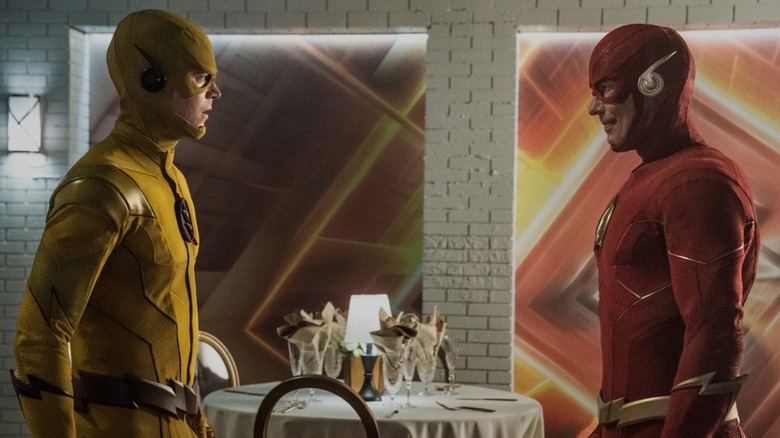 The Flash promo art featuring the cast and lightning bolts