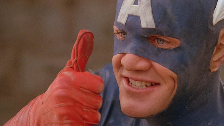 Captain America smiling and giving a thumbs-up in Captain America (1990)