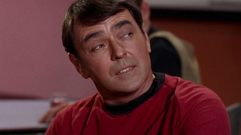 James Doohan cracks a smile as Montgomery Scotty Scott in Star Trek