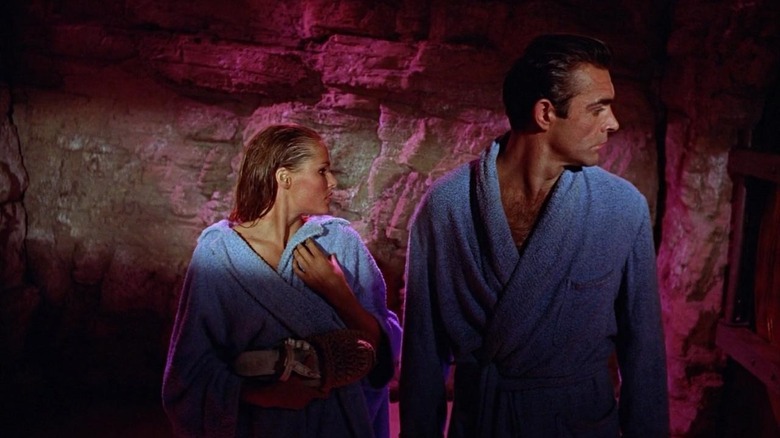 Dr. No James Bond and Honey Ryder in cave