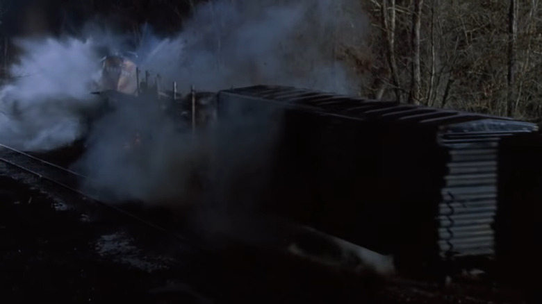Wrecked train in The Fugitive