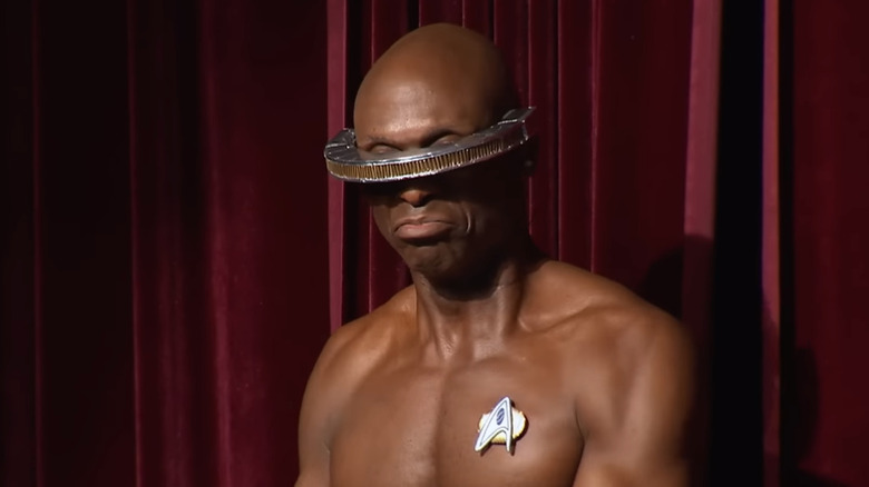 Lance Reddick wearing Star Trek visor on The Eric Andre Show