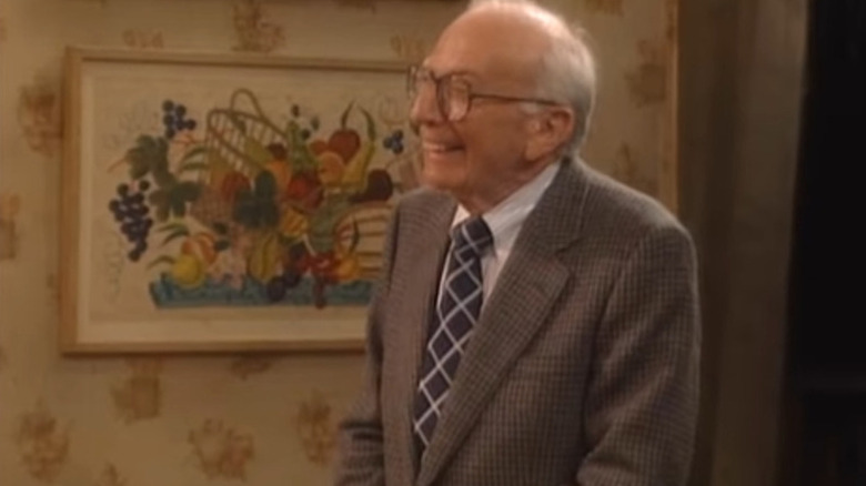 Sherwood Schwartz, smiling on the set of Roseanne