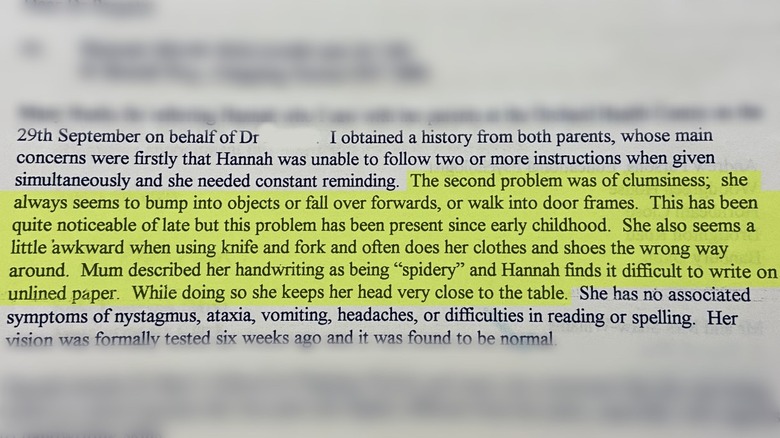 Dyspraxia assessment