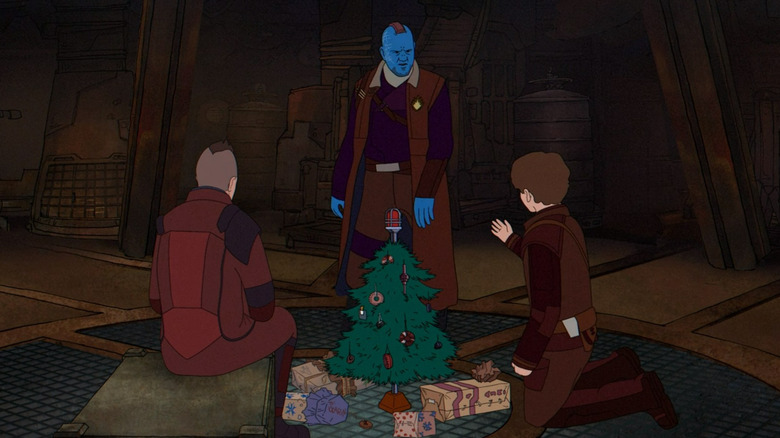 Yondu admonishing Peter and Kraglin