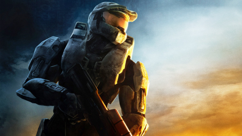 Master Chief with his gun in hand