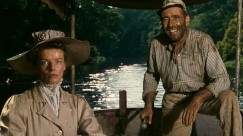 Katharine Hepburn and Humphrey Bogart in The African Queen