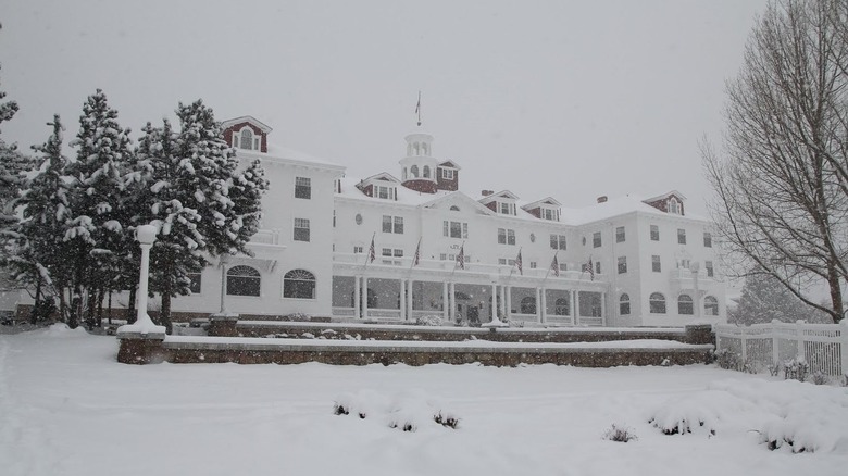 The Stanley Hotel in snow