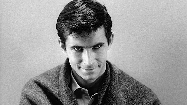 Norman Bates (Anthony Perkins) stares at the camera in Psycho (1960)
