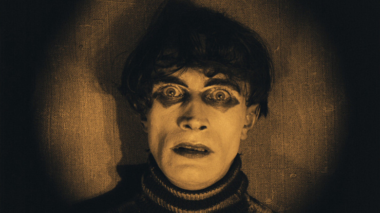 Casare (Conrad Veidt) in stares at the camera in The Cabinet of Dr. Caligari (1920)