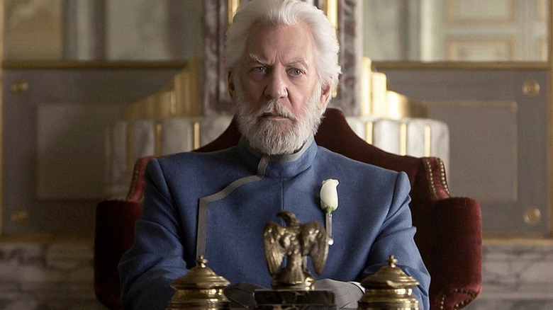 Donald Sutherland as President Snow in The Hunger Games series