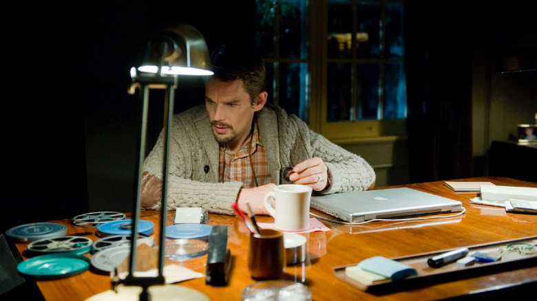 Ethan Hawke at a desk in Sinister